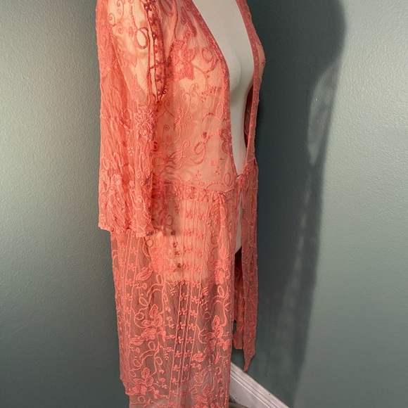 Indigo Poppy coral kimono - Picture 4 of 15